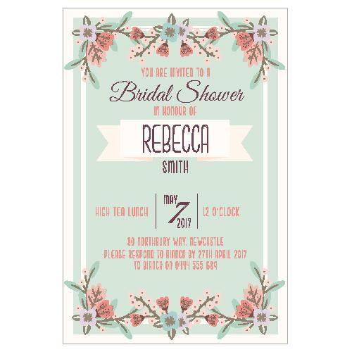mint colour engagement invitation