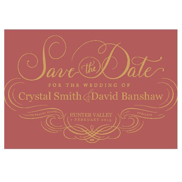 swirl save the date card design