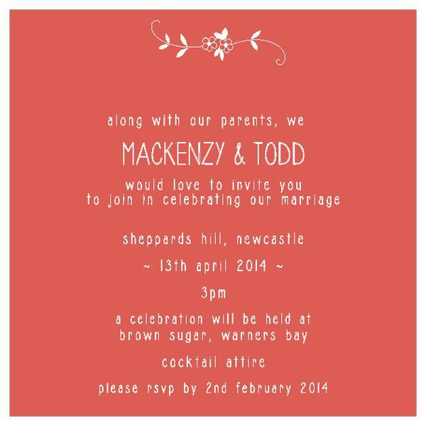 Sweet little flower wedding invitation design.