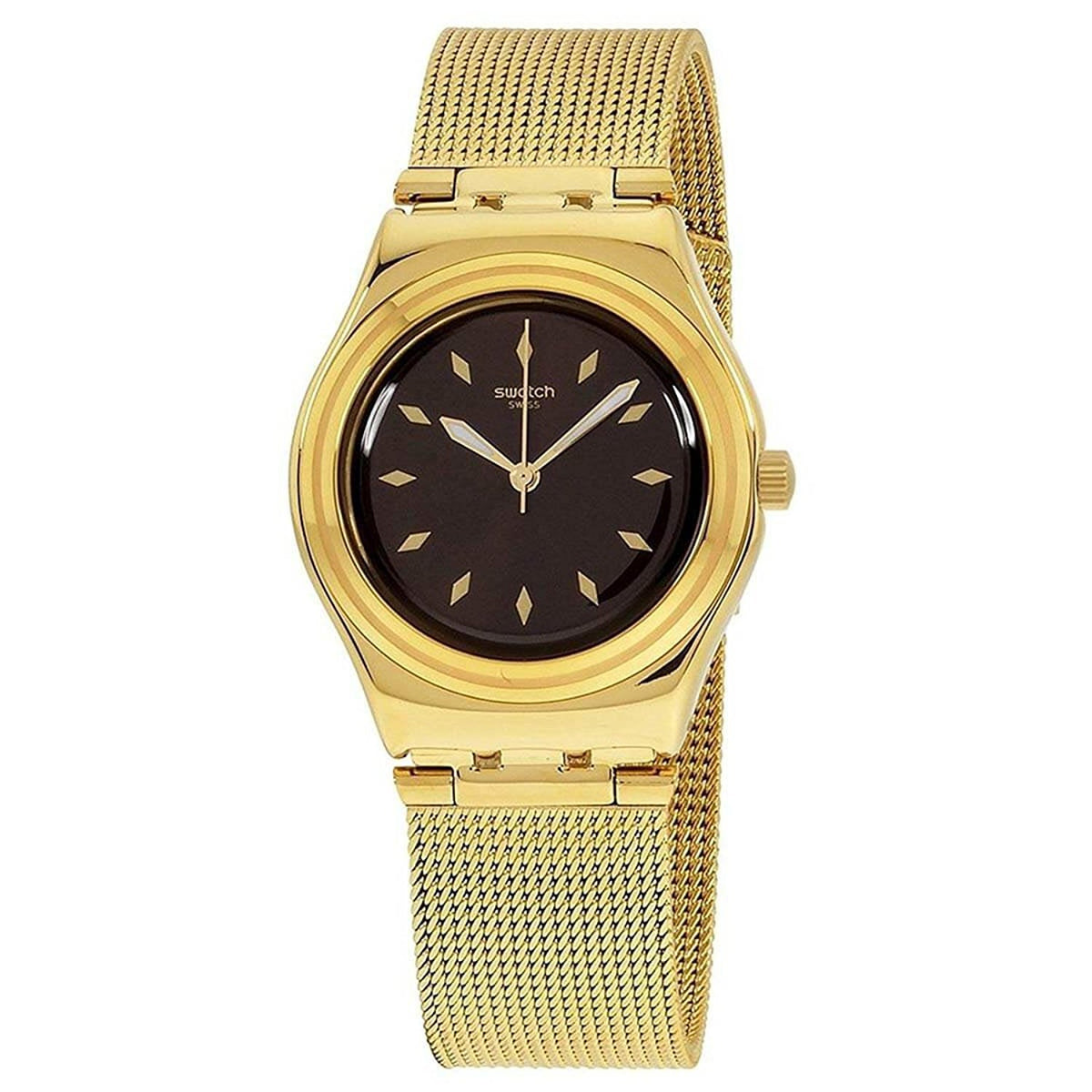 Дамски часовник Swatch Irony Losange с кафяв циферблат от неръждаема стомана YLG133M