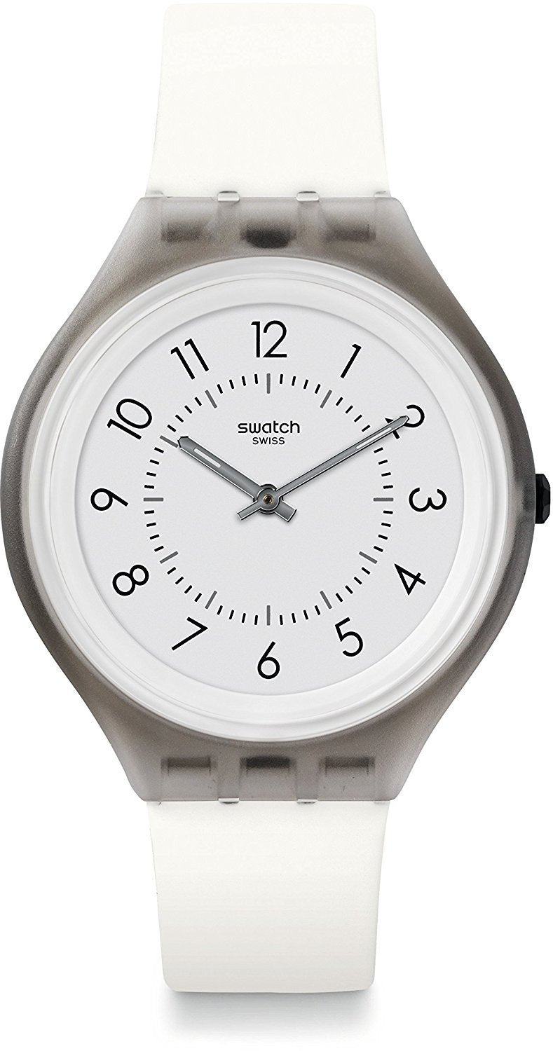 Swatch Skin Skinclass Бял циферблат Силиконова каишка Унисекс часовник SVUM101