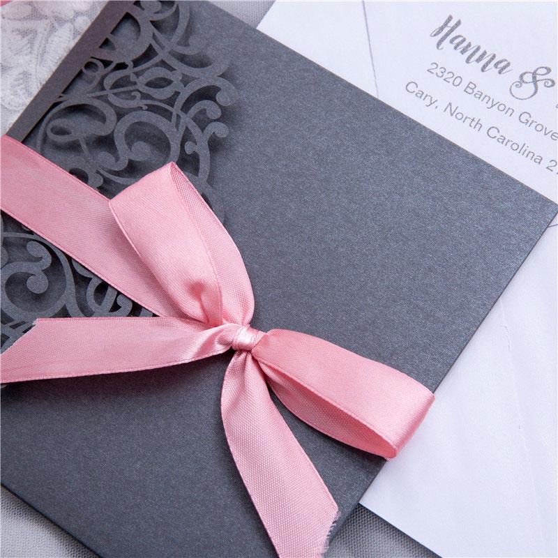 laser cut pocket wedding invitation