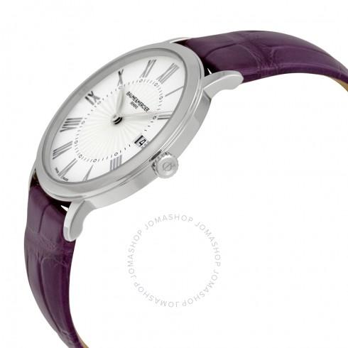 Дамски часовник Classima с бял циферблат и лилава кожа 10224