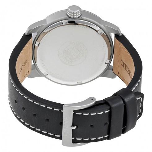 Мъжки кожен часовник Eco-Drive Chandler с черен циферблат