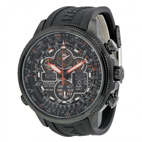 Отворена кутия - мъжки часовник с черен циферблат Citizen Navihawk AT Eco Drive