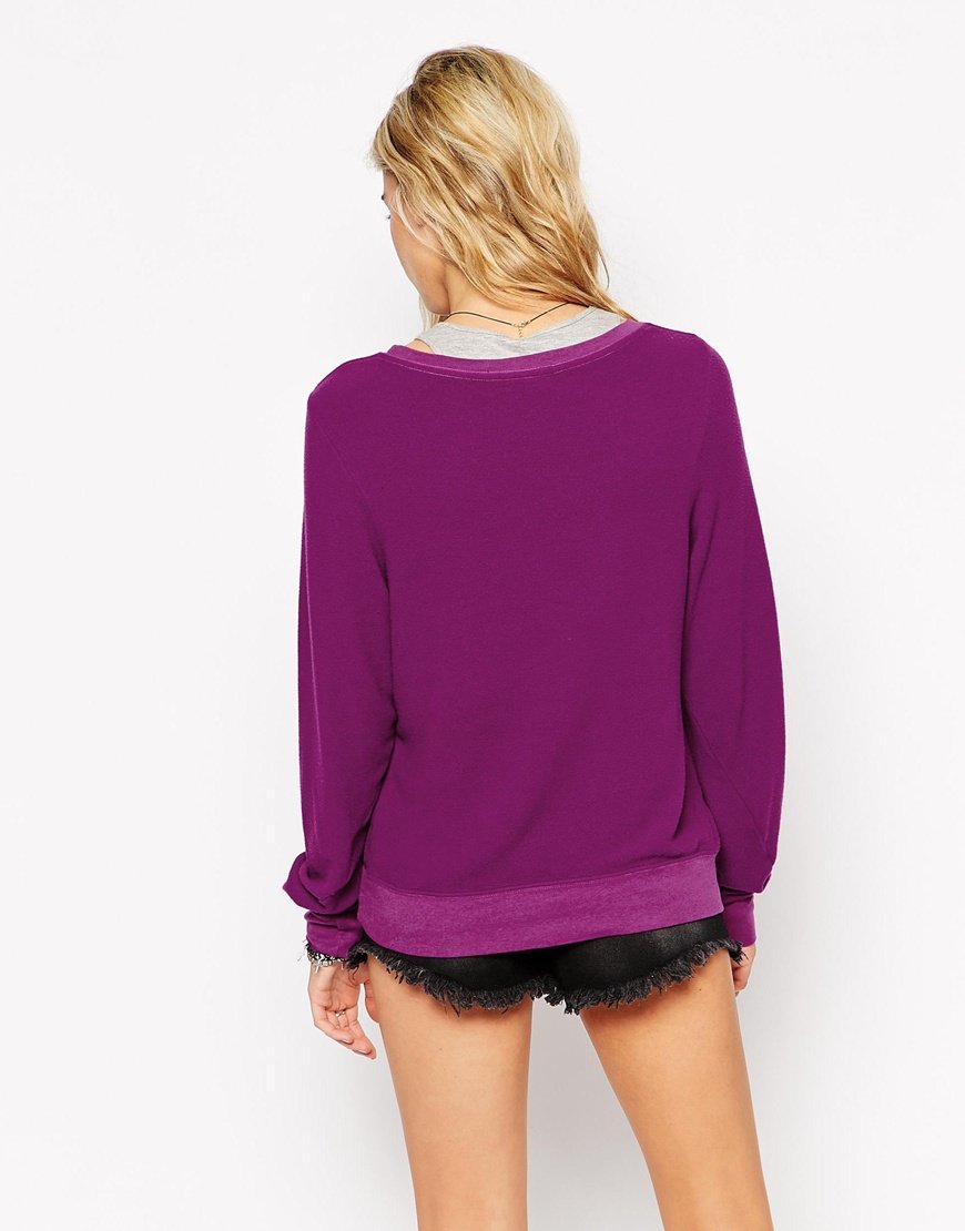 Пуловер от трико с дълъг ръкав Wildfox Let's Boogie