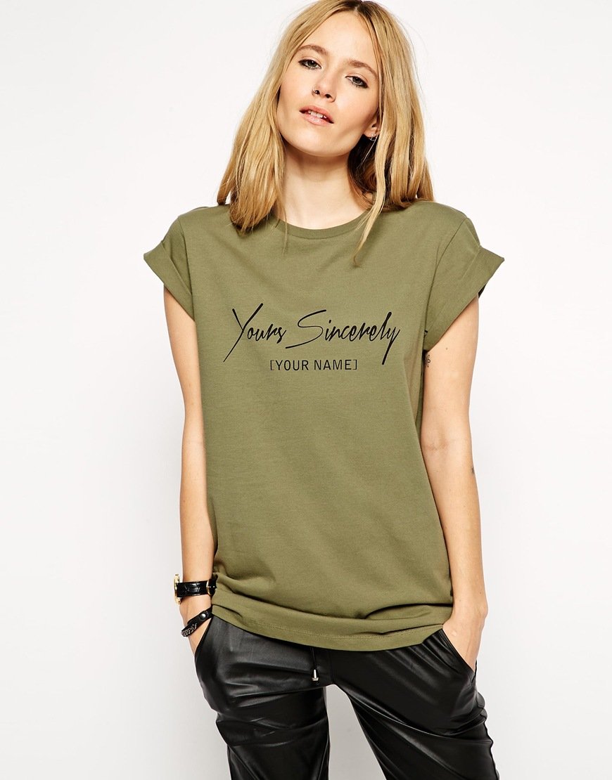 Тениска Boyfriend с принт Yours Sincerley